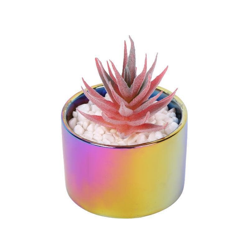 Buy Faux Succulent In Ombre Pot - 11 cms Artificial Plants from Vaaree