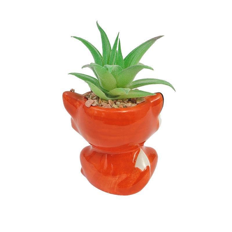 Buy Faux Succulent In Vixen Face Pot - 16 cms Artificial Plants from Vaaree