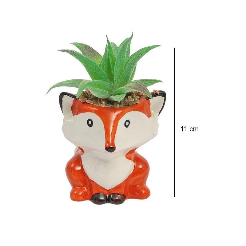 Buy Faux Succulent In Vixen Face Pot - 16 cms Artificial Plants from Vaaree