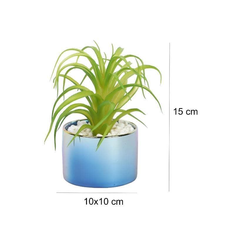 Artificial Plants - Faux Succulent Leaf In Ombre Pot - 13.5 cms