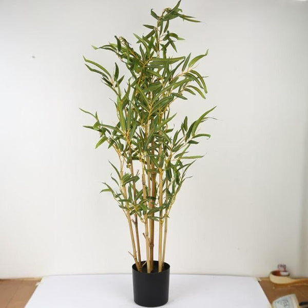 Artificial Plants - Faux Tall Bamboo Bonsai In Plastic Pot - 3.12 ft