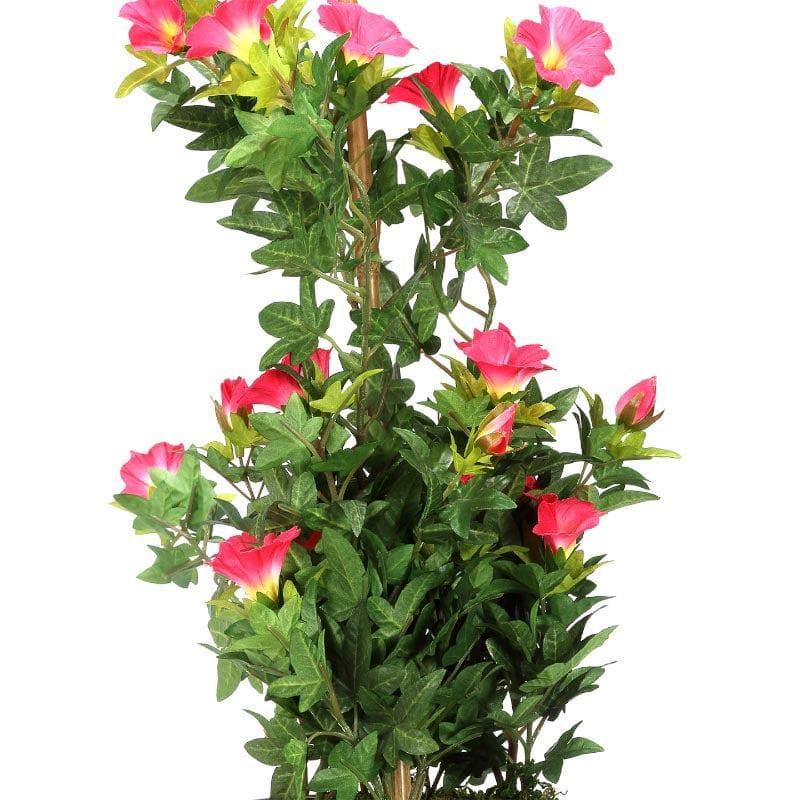 Buy Faux Tall Morning Glory Bonsai In Ceramic Pot (50 cms) - Pink Artificial Plants from Vaaree