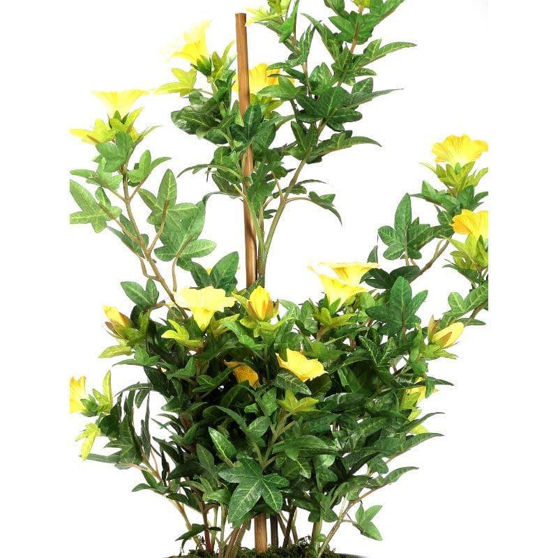 Artificial Plants - Faux Tall Morning Glory Bonsai In Ceramic Pot (50 cms) - Yellow