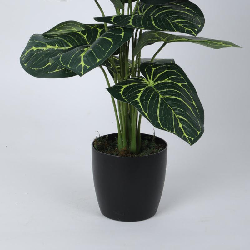 Artificial Plants - Faux Tropic Anthurium Silk Plant With Pot - 2.13 ft