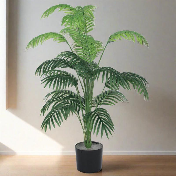 Artificial Plants - Faux Tropic Bamboo Palm With Pot - 3.61 ft