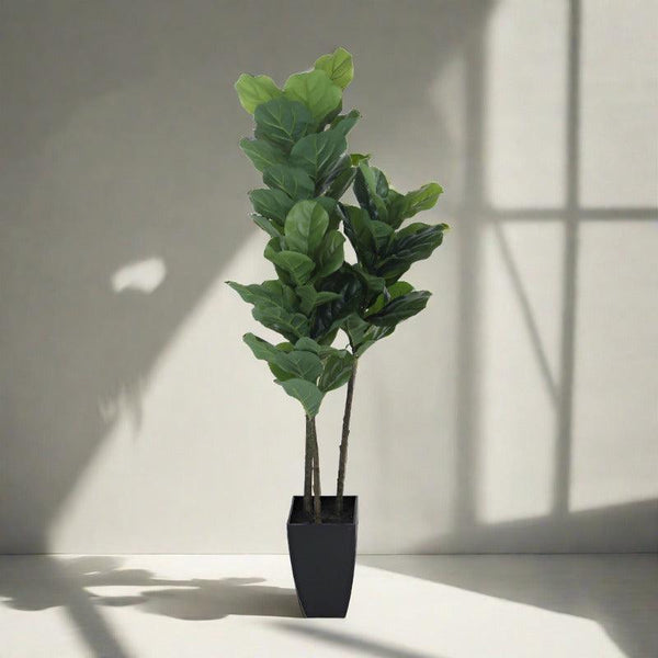 Artificial Plants - Faux Tropic Fig Plant With Pot - 3.94 ft