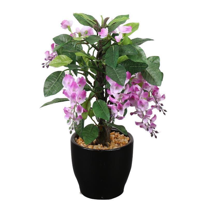 Buy Faux Wisteria Bonsai In Ceramic Pot (25 cms) - Purple Artificial Plants from Vaaree