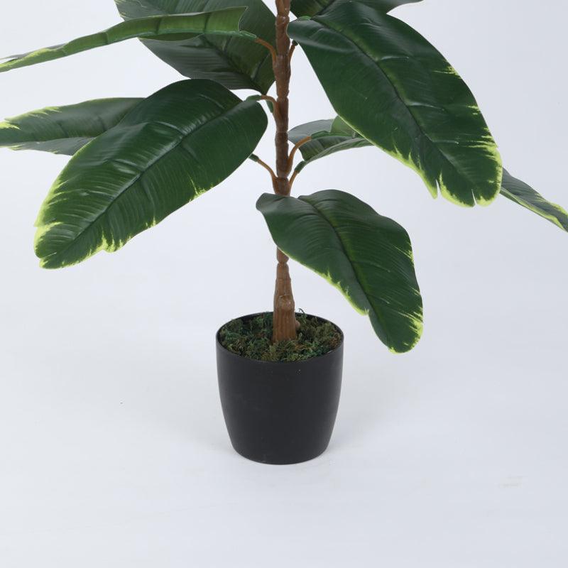 Artificial Plants - Faux Yellow Banana Plant With Pot - 2.46 ft