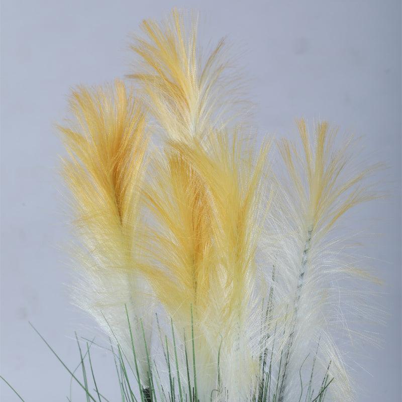 Buy Faux Yellow Grass With Pot - 2.95 ft Artificial Plants from Vaaree