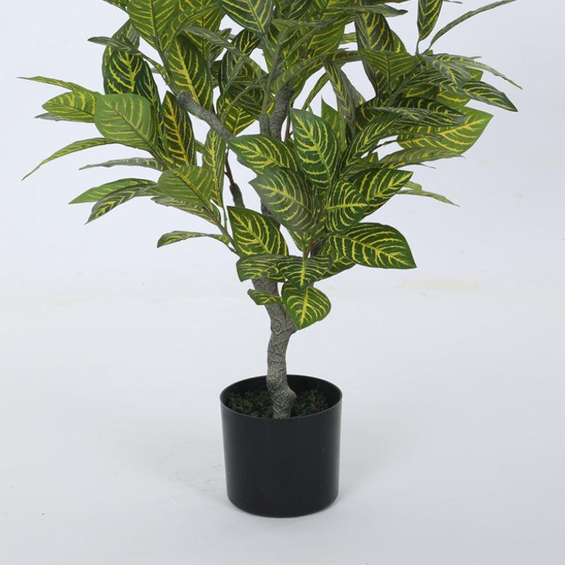 Buy Faux Yellow Zebra Plant With Pot - 3.94 ft Artificial Plants from Vaaree