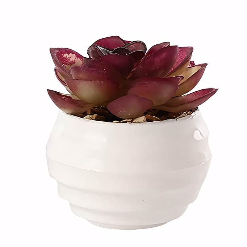 Artificial Plants - Hecha Faux Plant In Borga Pot (14 cms) - Set Of Three