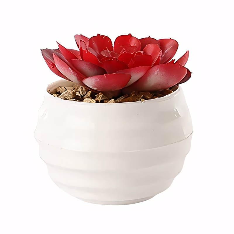 Artificial Plants - Hecha Faux Plant In Borga Pot (14 cms) - Set Of Three