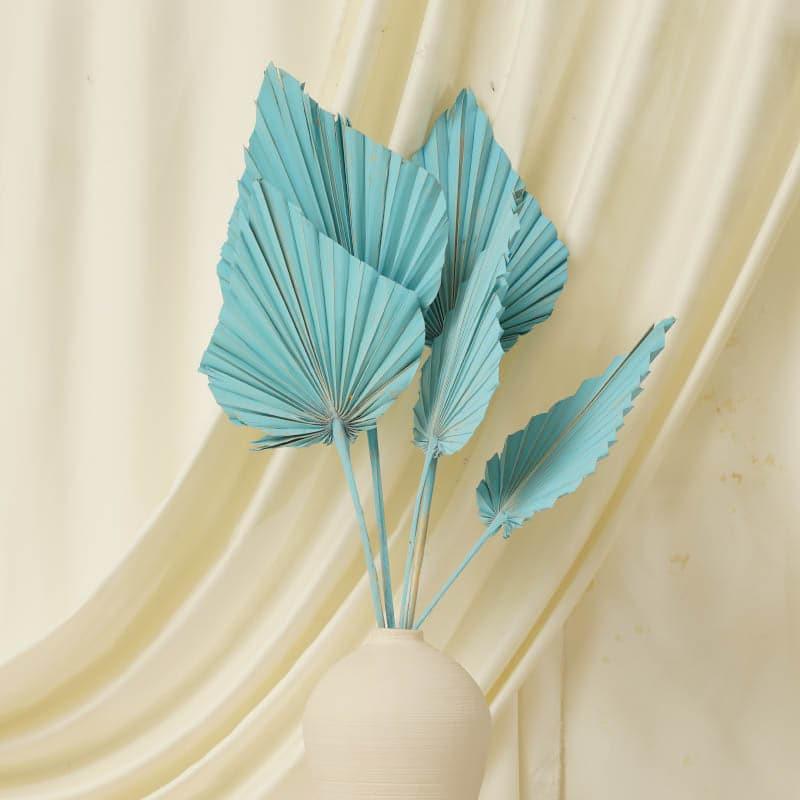 Buy (Blue) Palm Leaf (20 cms) - Set Of Five Stems Artificial Flowers from Vaaree