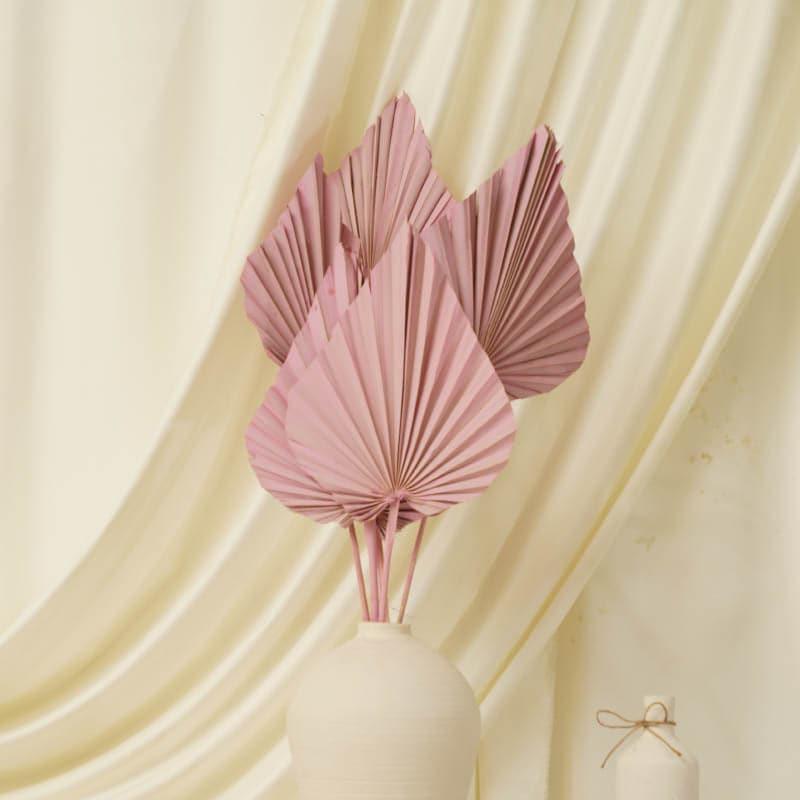 Buy (Pink) Palm Leaf (20 cms) - Set Of Five Stems Artificial Flowers from Vaaree