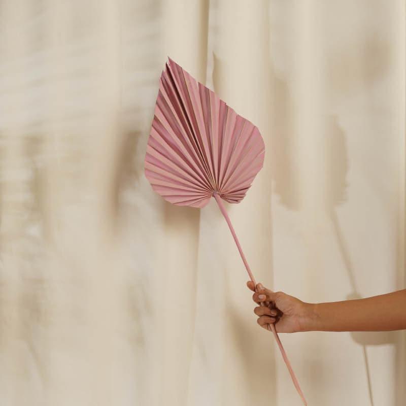 Buy (Pink) Palm Leaf (20 cms) - Set Of Five Stems Artificial Flowers from Vaaree