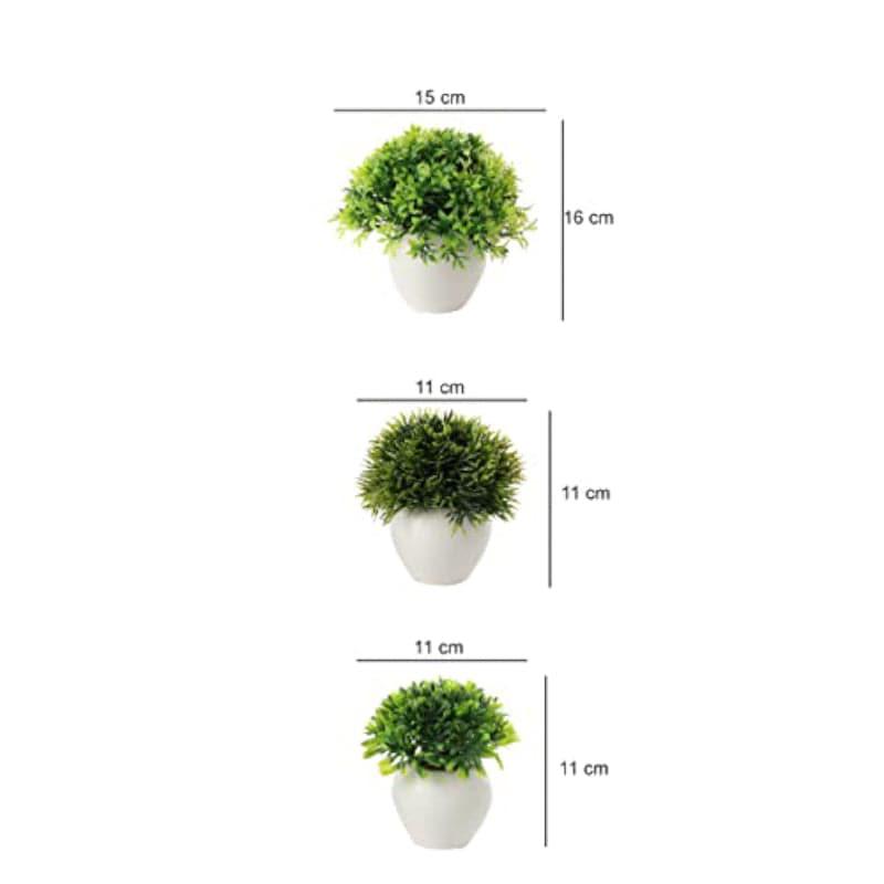 Artificial Plants - Selo Faux Plant In Apple Pot (8 cms) - Set Of Three