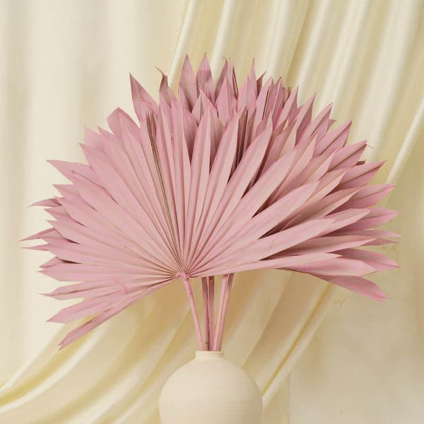 Artificial Plants - (Pink) Sun Palm Spear (20 cms) - Set Of Five Stems