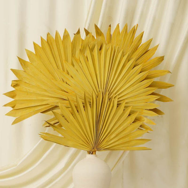 Artificial Plants - (Yellow) Sun Palm Spear (20 cms) - Set Of Five Stems