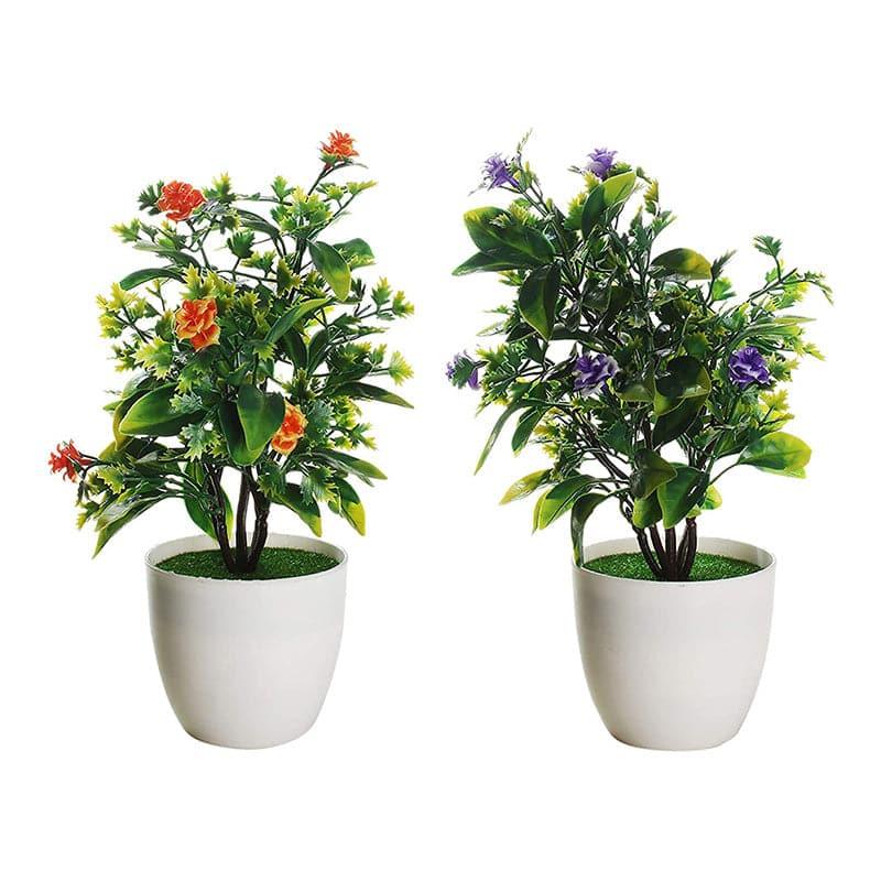 Artificial Plants - Zeba Faux Plant In Kira Pot (28 cms) - Set Of Two