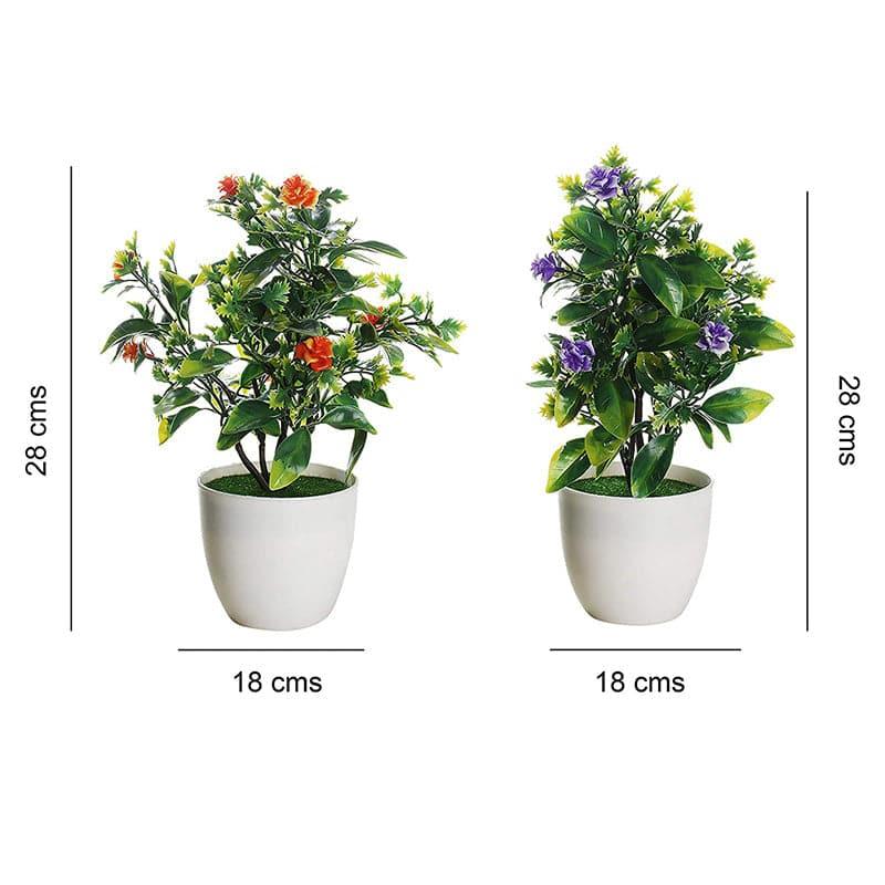 Artificial Plants - Zeba Faux Plant In Kira Pot (28 cms) - Set Of Two