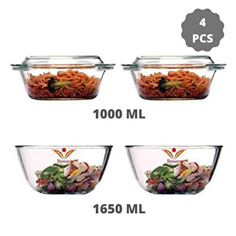 Bakeware Set - Celtox Mixing Bowl & Casserole (1000 &1650 ML) - Set Of Four