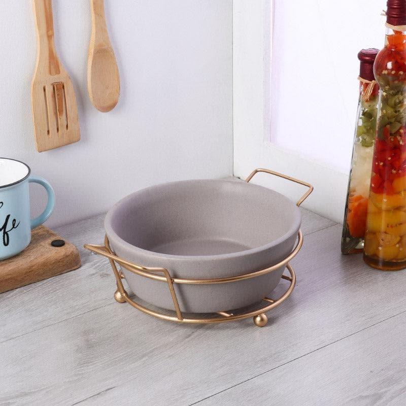 Buy Silas Ceramic Baking Dish - Grey Baking Dish from Vaaree