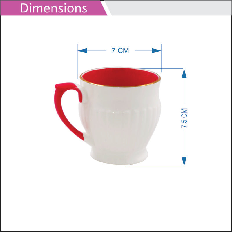 Mug & Tea Cup - Axton Gloss White Cup (175 ML) - Set Of Six