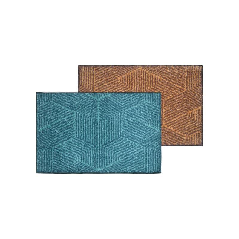 Buy Balzena Anti Slip Bathmat (Aqua & Brown) - Set Of Two Bath Mats from Vaaree