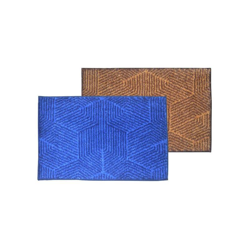 Buy Balzena Anti Slip Bathmat (Blue & Brown) - Set Of Two Bath Mats from Vaaree