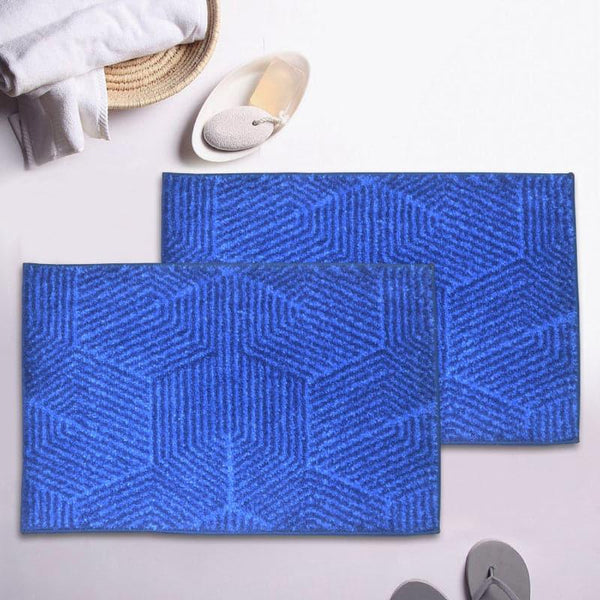 Buy Balzena Anti Slip Bathmat (Blue) - Set Of Two Bath Mats from Vaaree