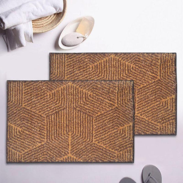 Buy Balzena Anti Slip Bathmat (Brown) - Set Of Two Bath Mats from Vaaree