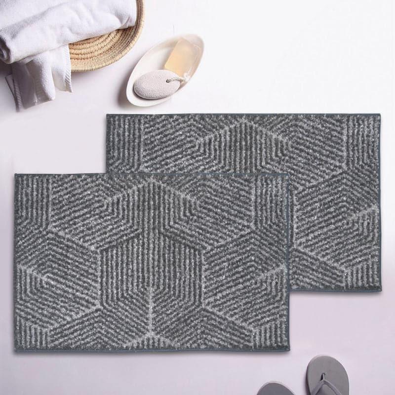 Buy Balzena Anti Slip Bathmat (Grey) - Set Of Two Bath Mats from Vaaree