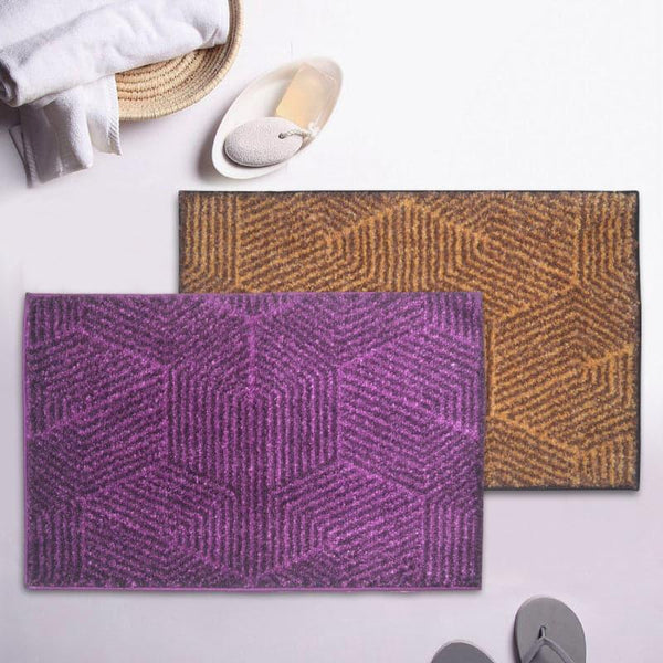 Buy Balzena Anti Slip Bathmat (Violet & Brown) - Set Of Two Bath Mats from Vaaree