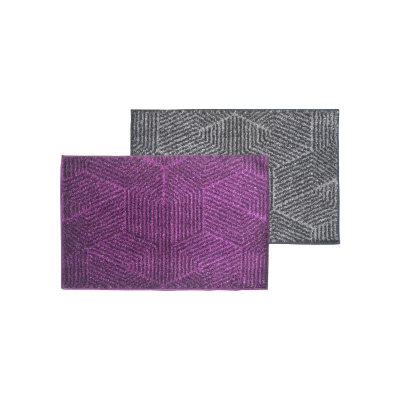 Buy Balzena Anti Slip Bathmat (Violet & Grey) - Set Of Two Bath Mats from Vaaree