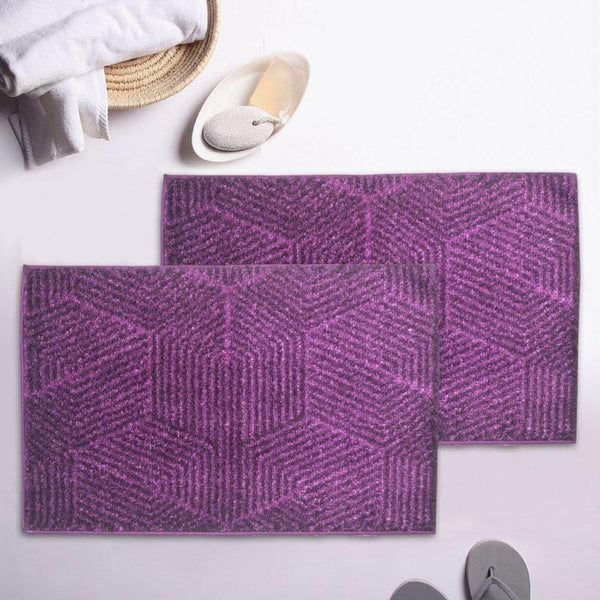 Buy Balzena Anti Slip Bathmat (Violet) - Set Of Two Bath Mats from Vaaree