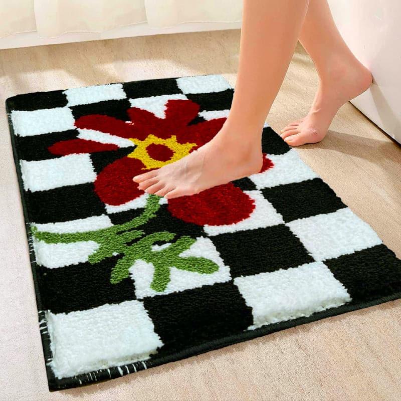 Buy Chekered Bloom Bathmat Bath Mats from Vaaree