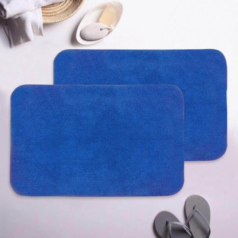 Buy Foot Mate Anti Slip Bathmat (Blue) - Set Of Two Bath Mats from Vaaree