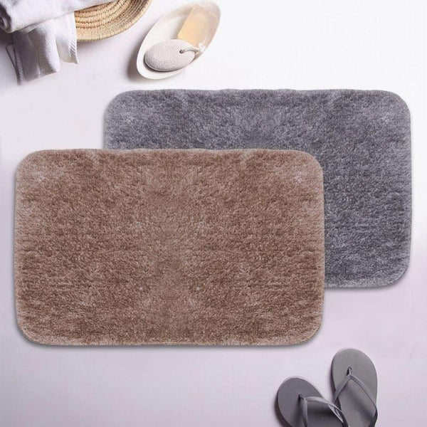 Buy Foot Mate Anti Slip Bathmat (Grey & Mocha) - Set Of Two Bath Mats from Vaaree