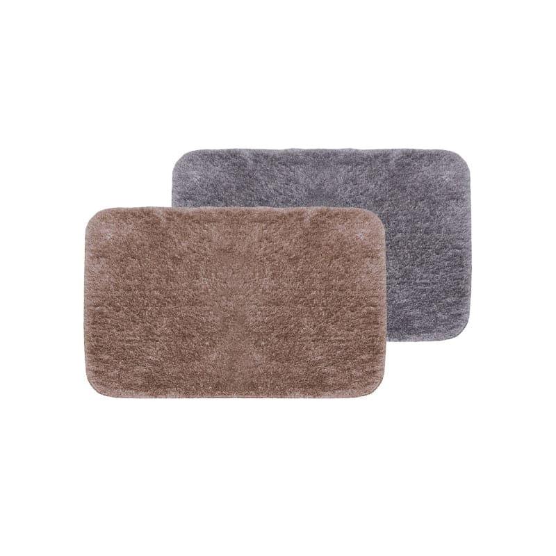 Buy Foot Mate Anti Slip Bathmat (Grey & Mocha) - Set Of Two Bath Mats from Vaaree