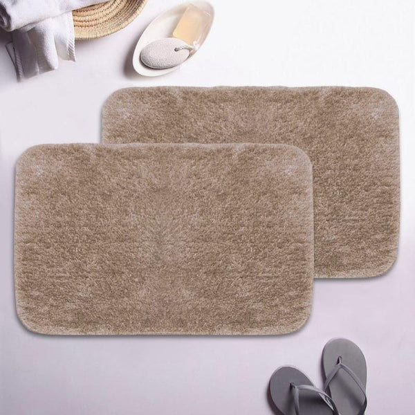 Buy Foot Mate Anti Slip Bathmat (Light Brown) - Set Of Two Bath Mats from Vaaree