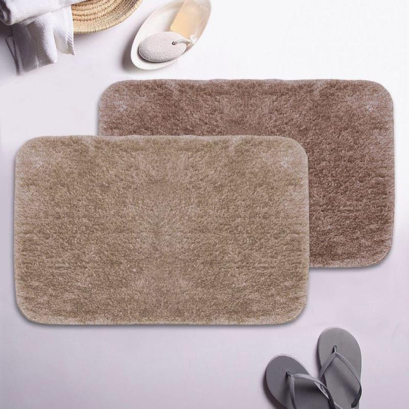 Buy Foot Mate Anti Slip Bathmat (Mocha & Light Brown) - Set Of Two Bath Mats from Vaaree