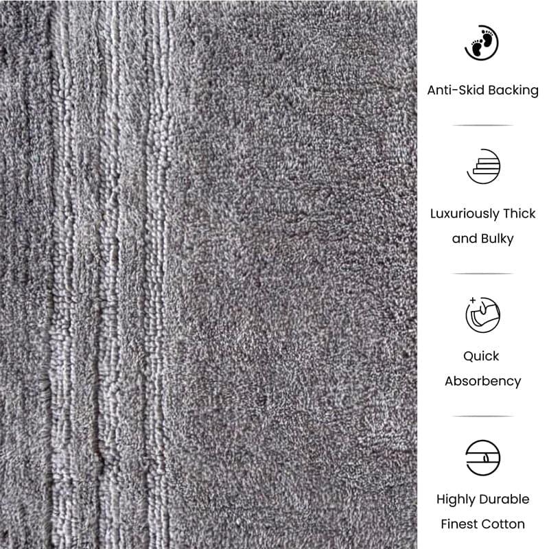 Buy Micro Cotton Cloud Soft Bathmat - Dark Grey Bath Mats from Vaaree