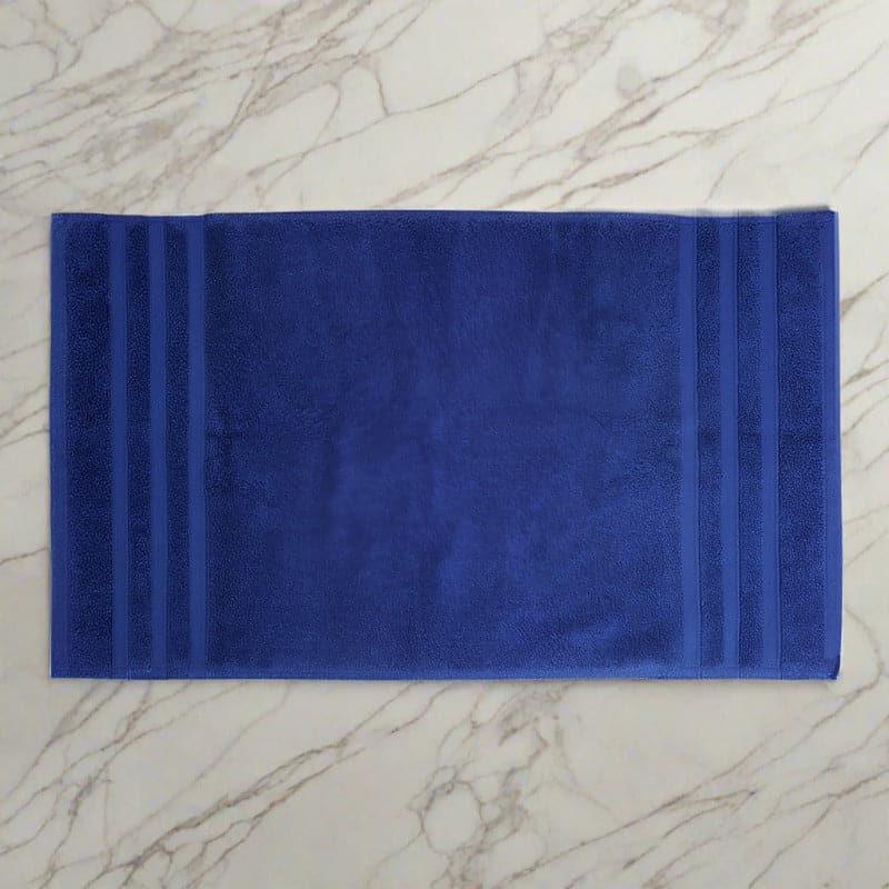 Buy Micro Cotton Comfort Step Soild Bathmat - Blue Bath Mats from Vaaree