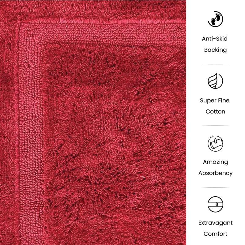 Buy Micro Cotton Harmony Solid Bathmat - Red Bath Mats from Vaaree