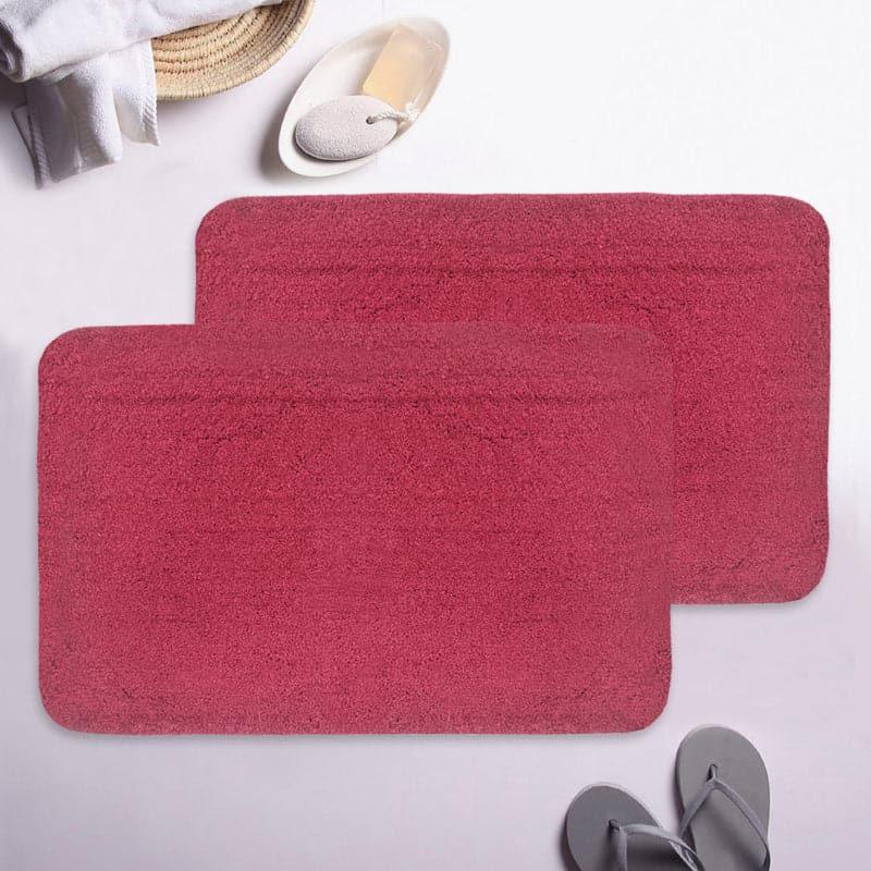 Buy Nesa Anti Slip Bathmat (Red) - Set Of Two Bath Mats from Vaaree