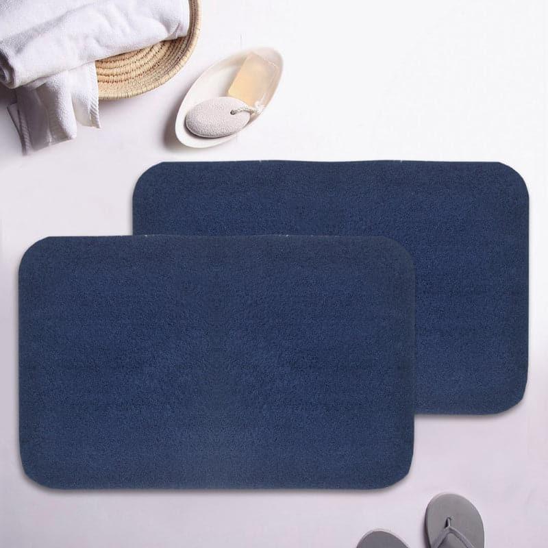 Buy Rista Anti Slip Bathmat (Blue) - Set Of Two Bath Mats from Vaaree