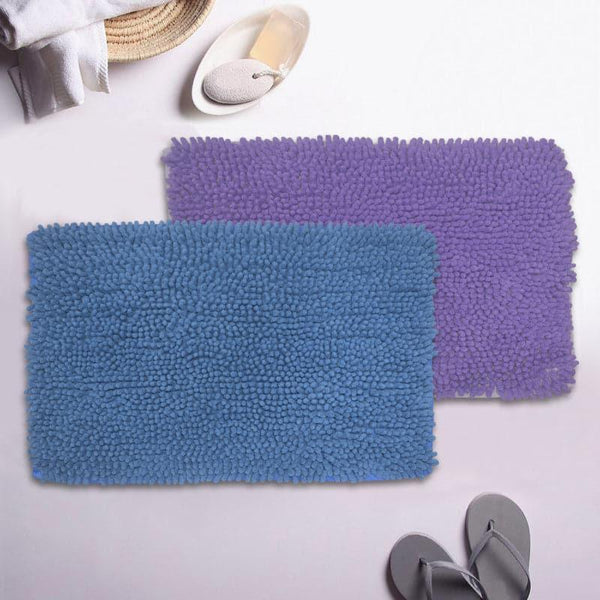 Buy Zora Anti Slip Bathmat (Blue & Lilac) - Set Of Two Bath Mats from Vaaree