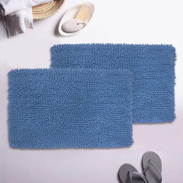 Buy Zora Anti Slip Bathmat (Blue) - Set Of Two Bath Mats from Vaaree