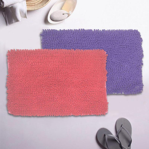 Buy Zora Anti Slip Bathmat (Peach & Lilac) - Set Of Two Bath Mats from Vaaree