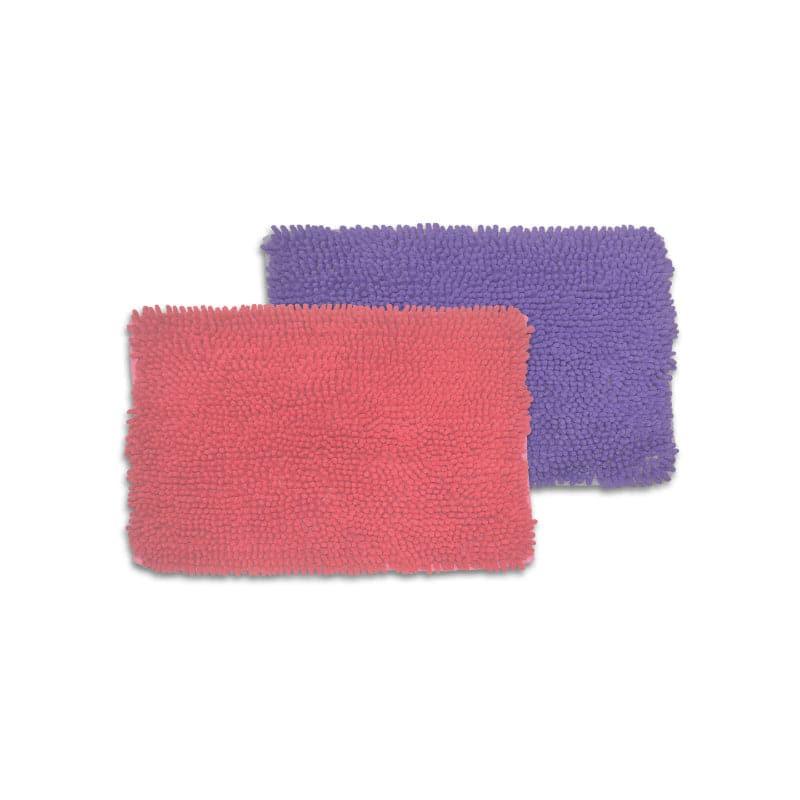 Buy Zora Anti Slip Bathmat (Peach & Lilac) - Set Of Two Bath Mats from Vaaree